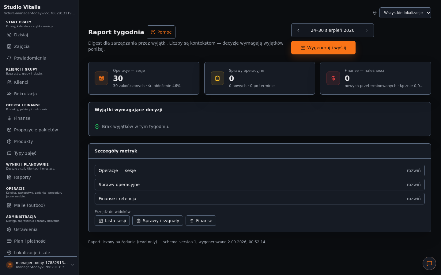 Der Wochenbericht in Create Progress Studio: Termine, Auslastung und Ausnahmen, die eine Entscheidung brauchen